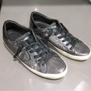 Philippe Model Sneakers Black With Gray Silver Sequins size 9.5 (EU 40)